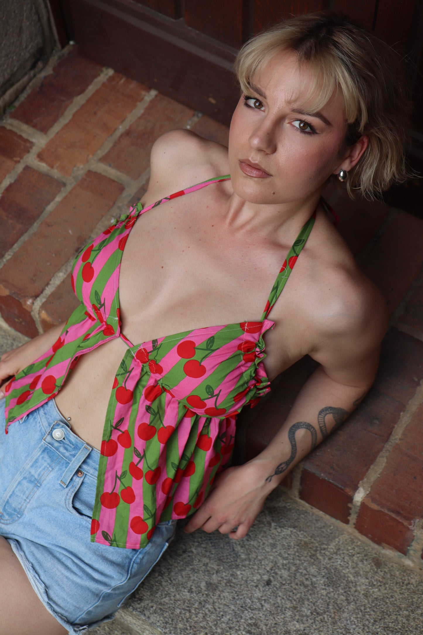 Neckholder top CHERRY